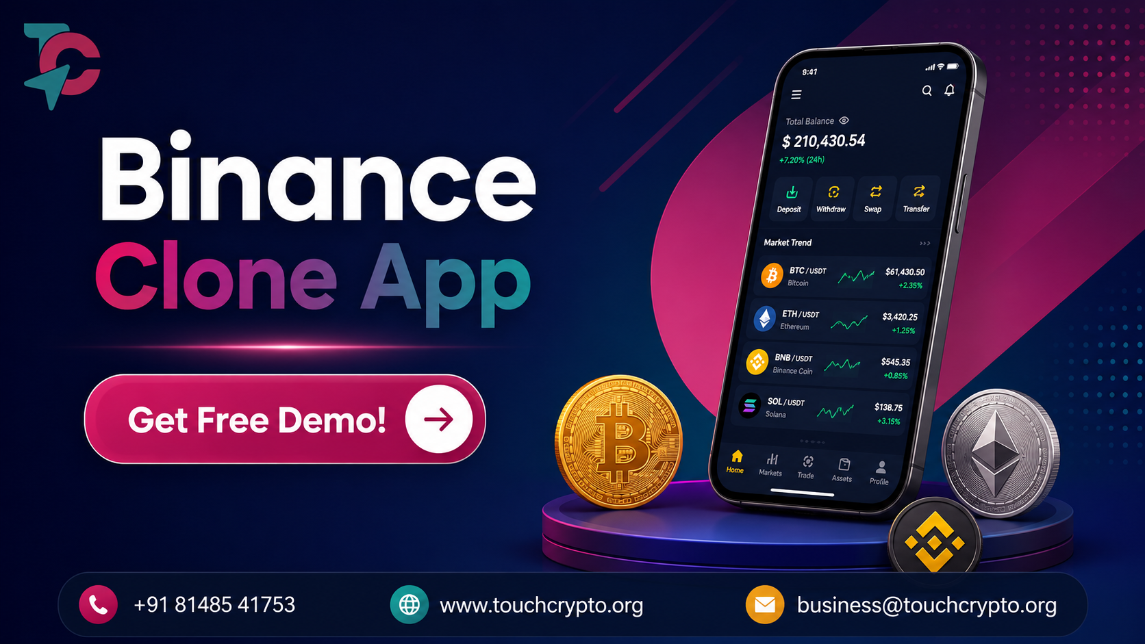 Binance Clone App Development Company | Touchcrypto