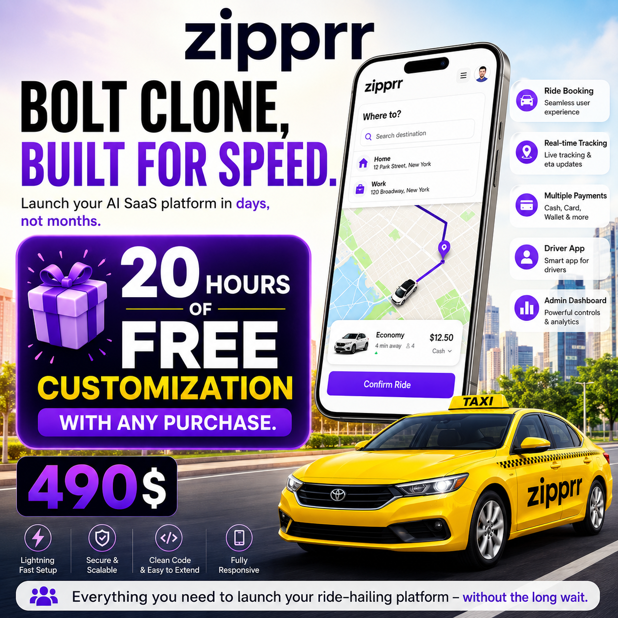 On-Demand Taxi App – Zipprr Bolt Clone
