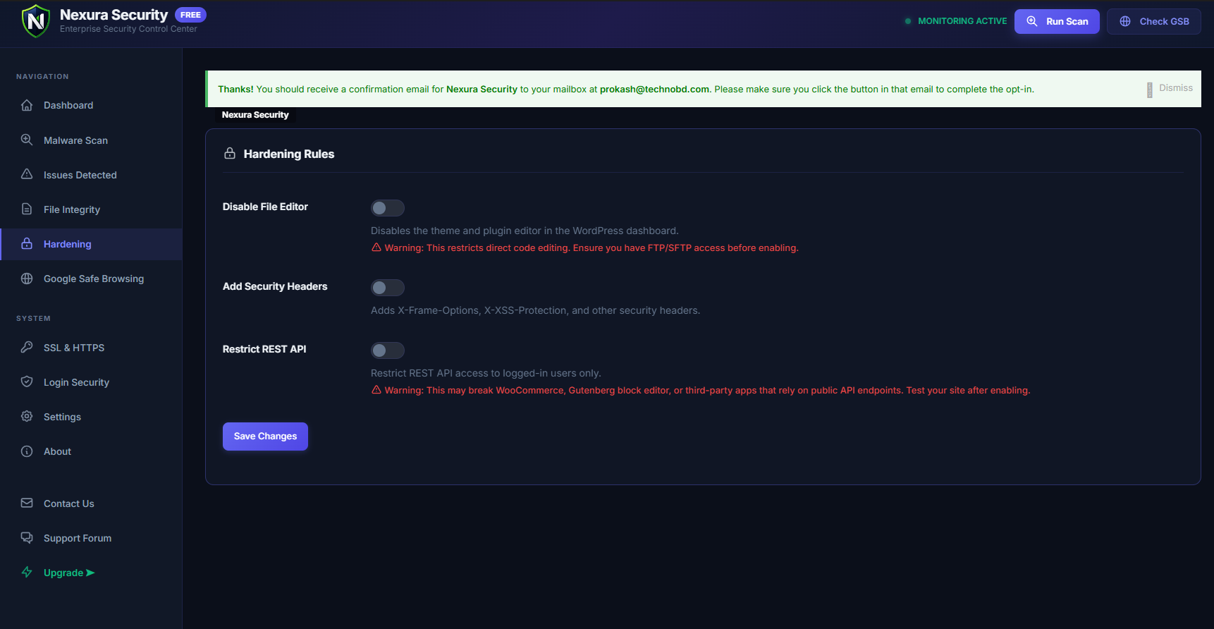 Nexura Security – #1 Free WordPress Malware Scanner & WAF Firewall