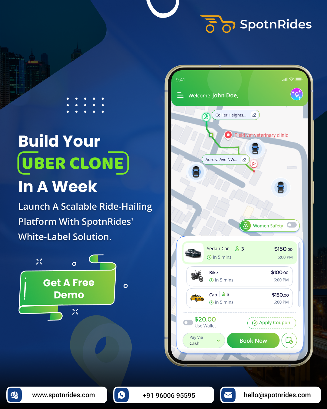 White-Label Uber Clone App to Power Your Taxi Startup